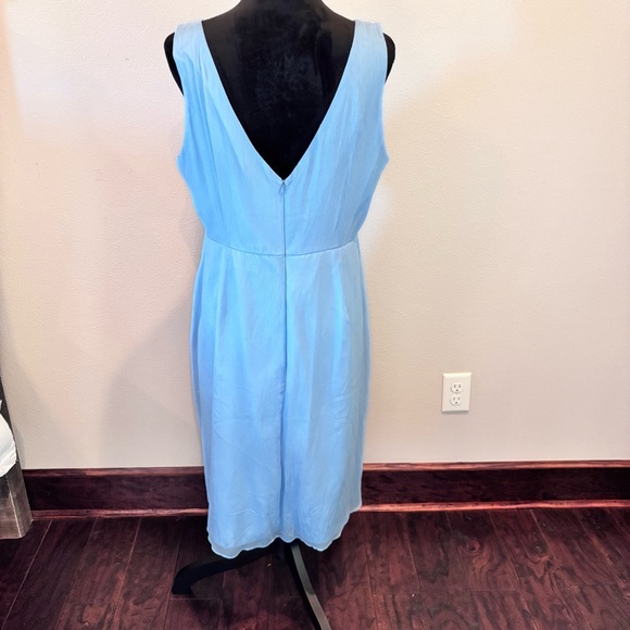 J Crew Louisa Midi Dress,100% Silk,Baby Blue,FairyCore Balletcore Y2K Bridesmaid - Picture 11 of 12